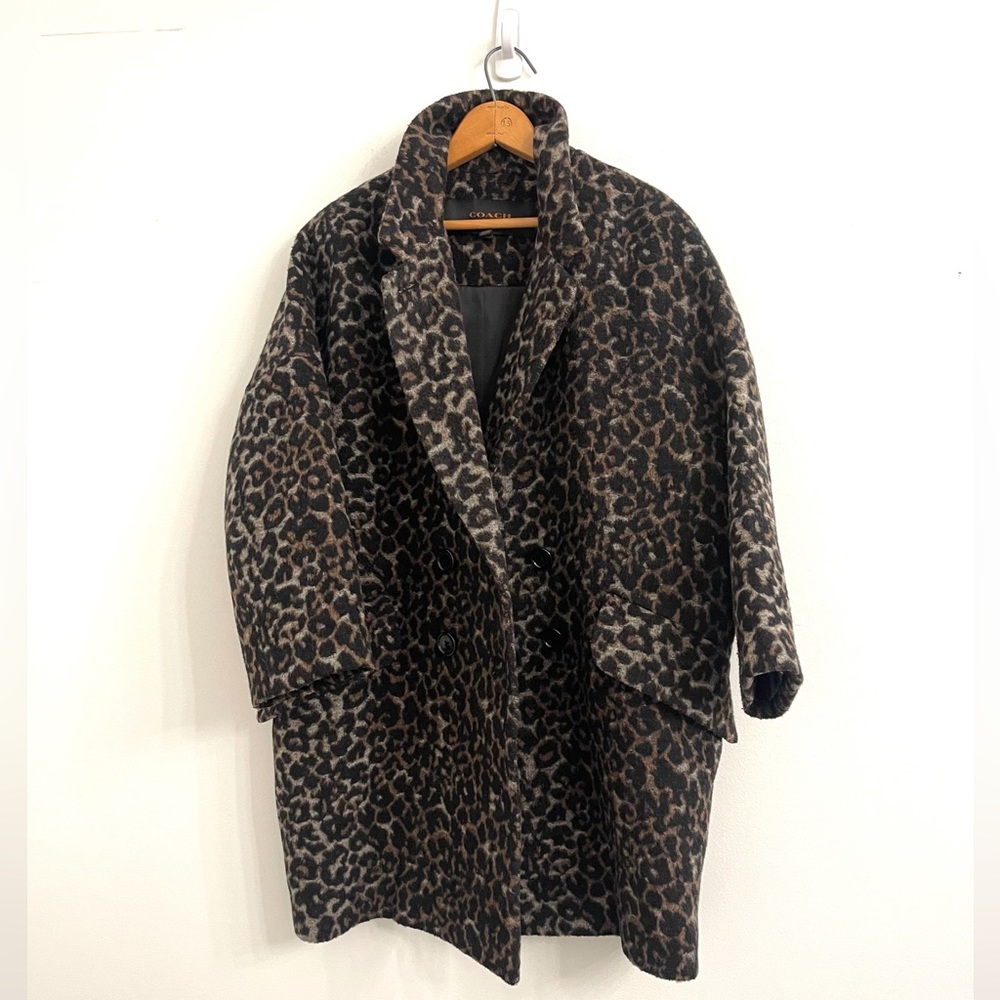 Coach Ocelot Leopard wool Peacoat small